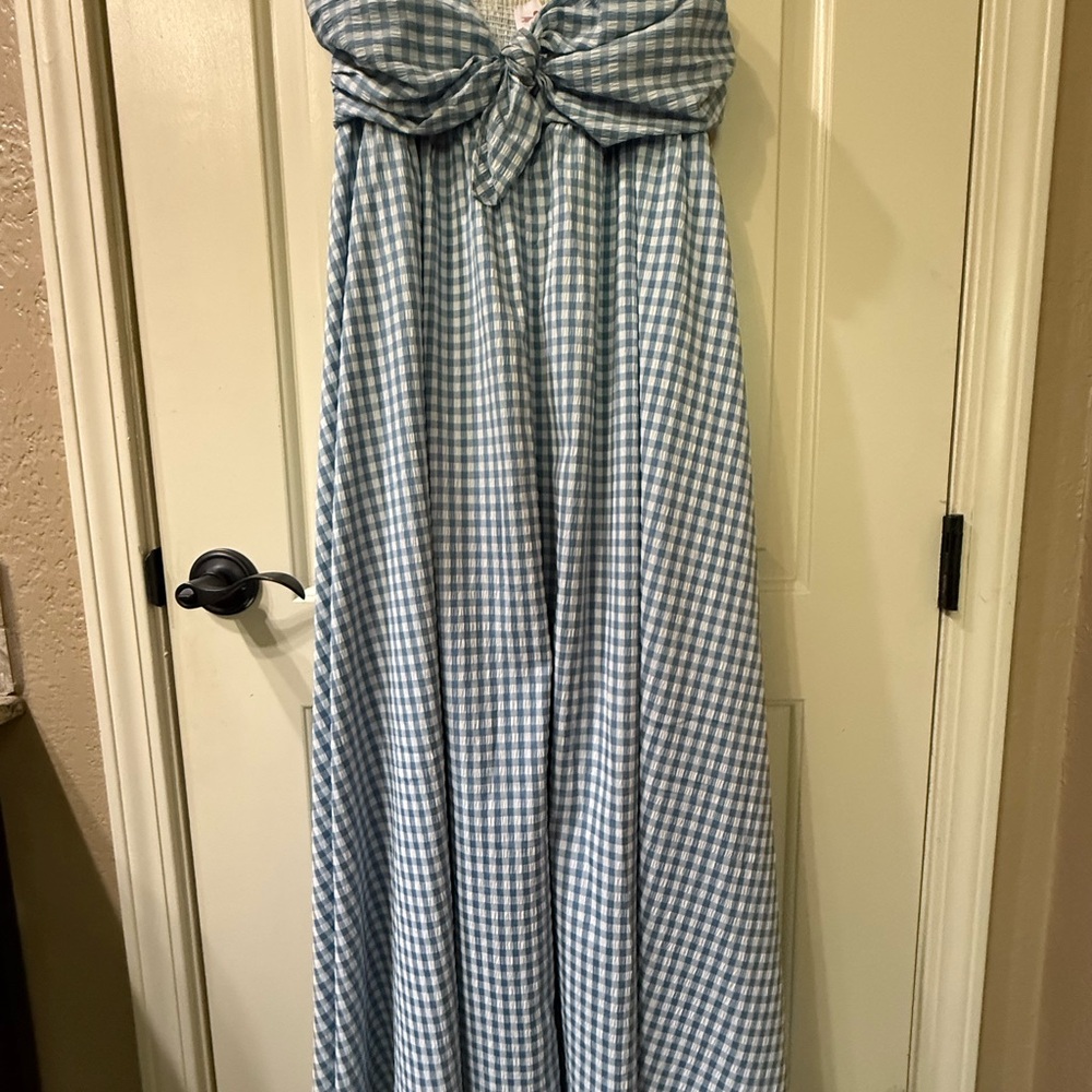 Buddy Love Gingham Sweetheart Maxi Dress